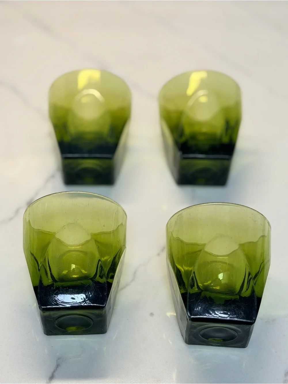 Green Vintage Glass Tumbler Set - 4 Pack